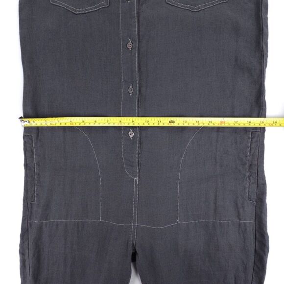 NEW Seaside Tones 100% Linen Boilersuit Coverall Jumpsuit Minimal Workwear Gray - Picture 4 of 9